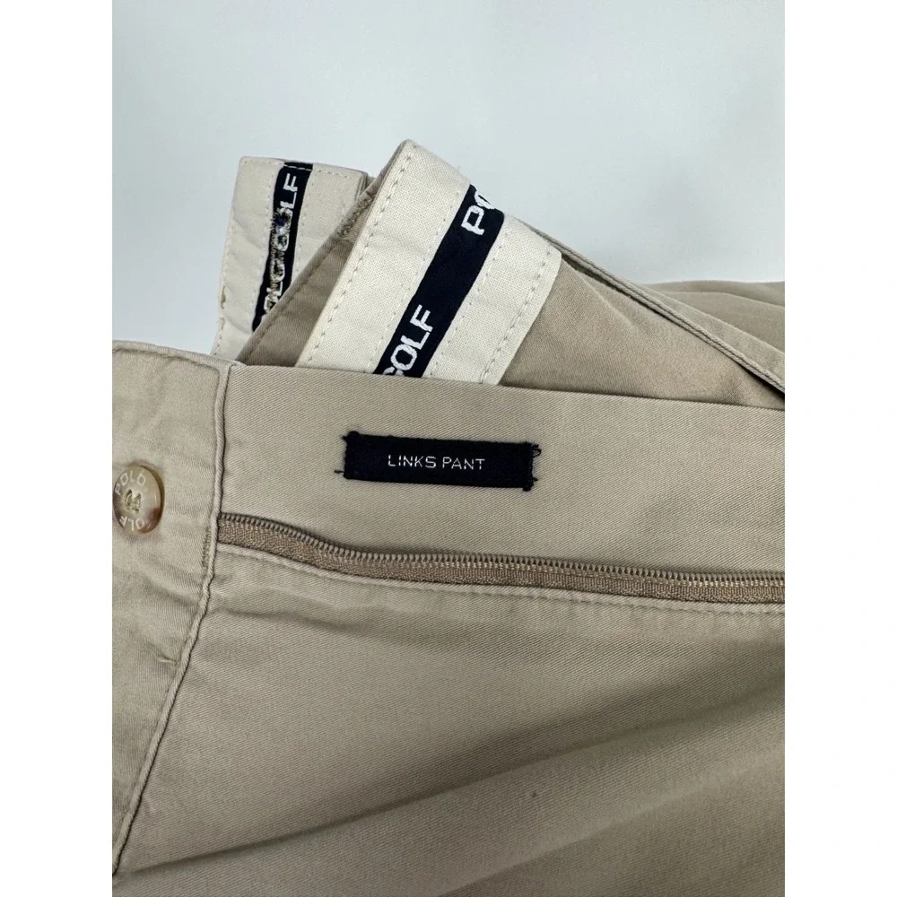 Polo Golf Ralph Lauren Links Chino Pants Mens 34x34 Khaki Straight Leg Pleated
